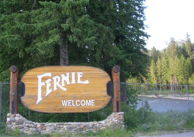Fernie, BC, Canada, Welcome Sign.